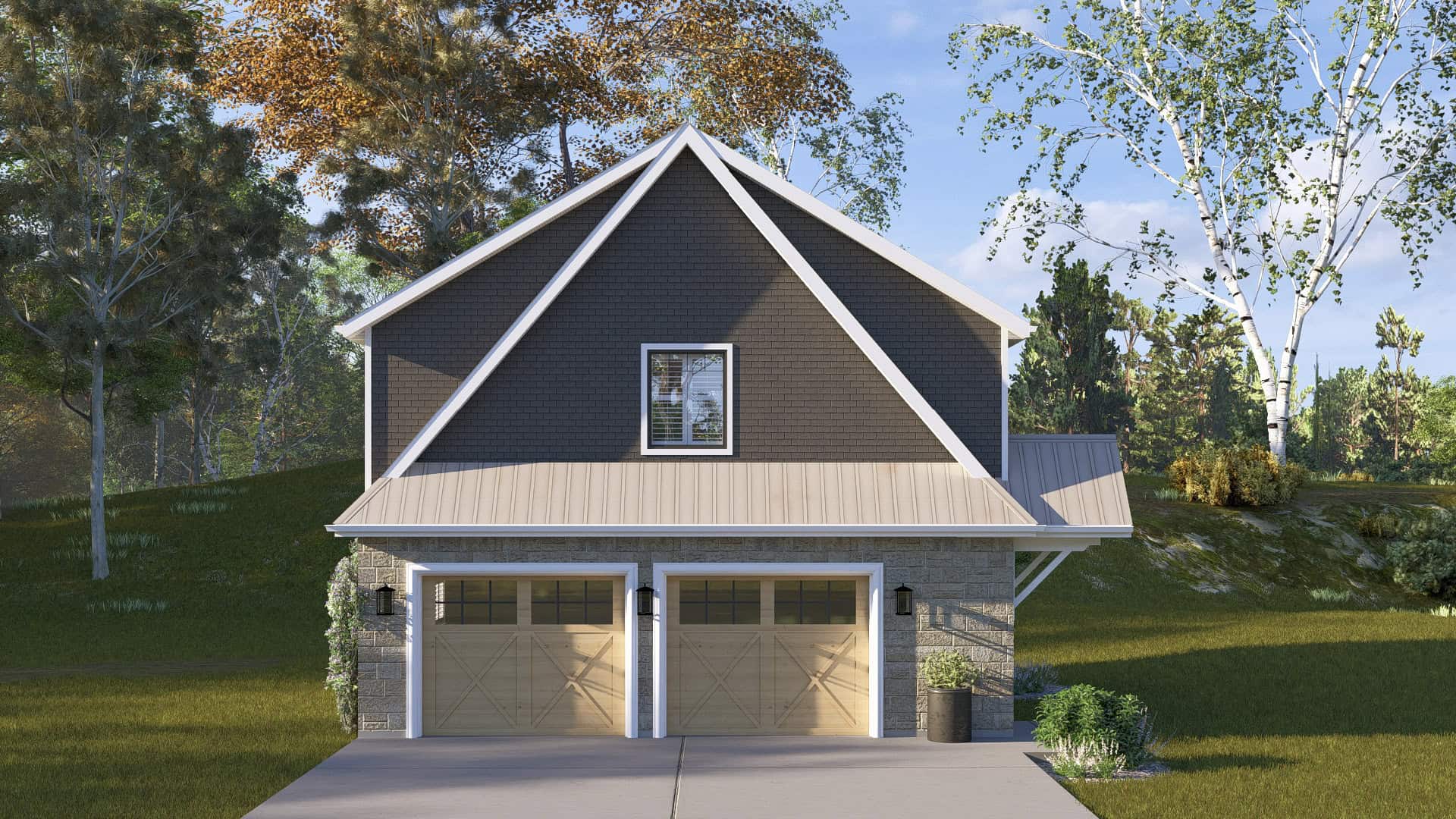 Front View of this 2-Bedroom,882 Sq Ft Plan -187-1258