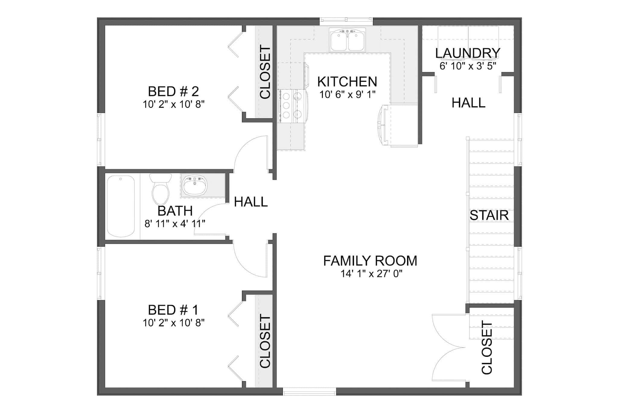 Main Level of Garage w/Apartments Plan #187-1258