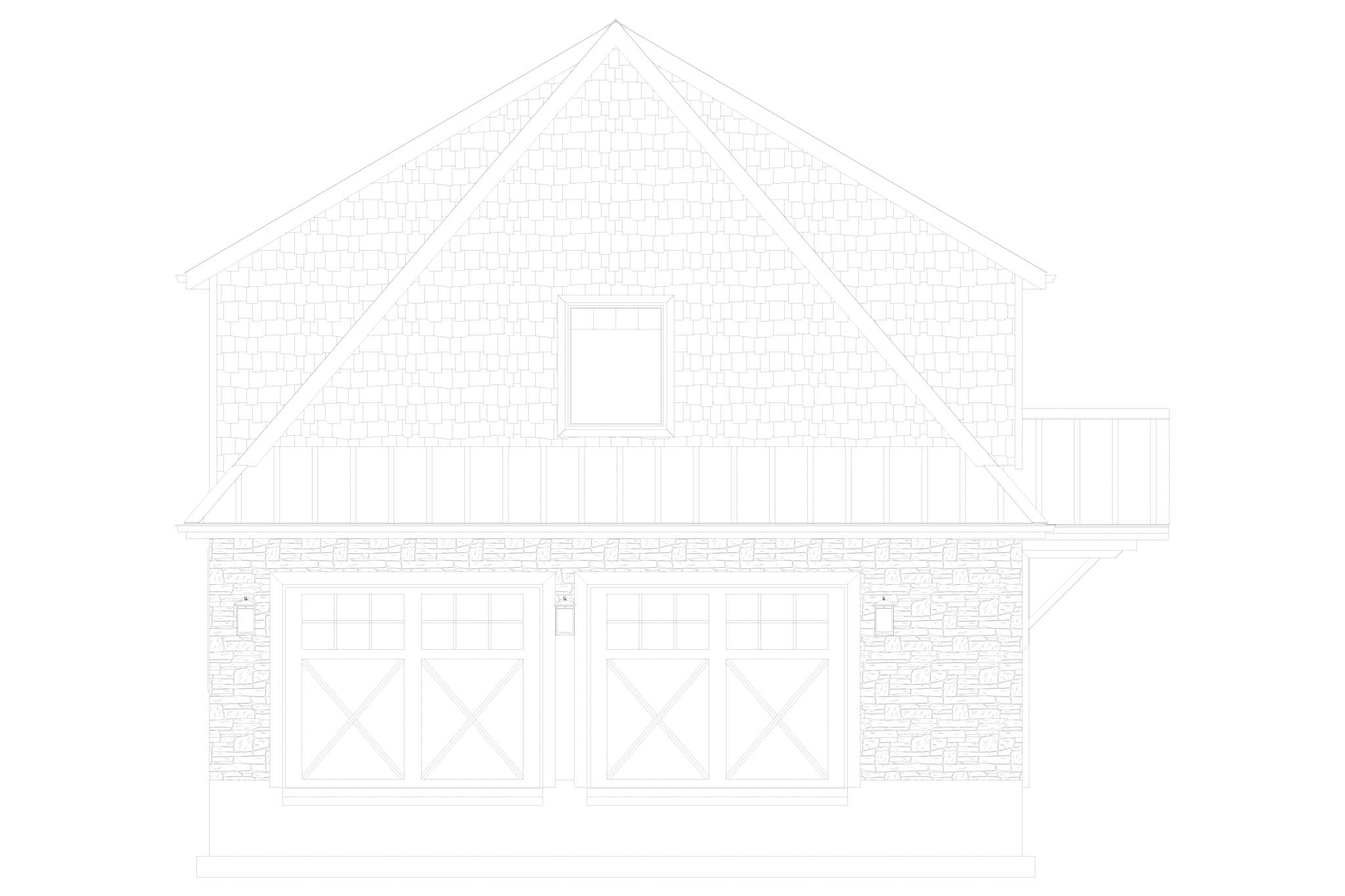 Home Plan Front Elevation of this 2-Bedroom,882 Sq Ft Plan -187-1258