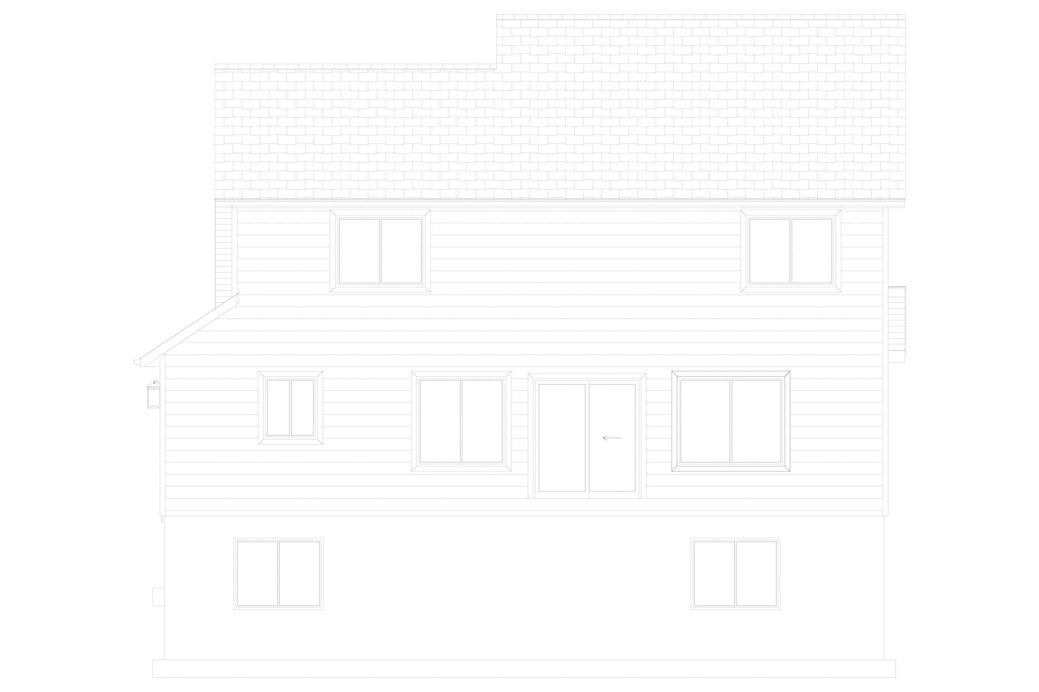 Home Plan Rear Elevation of this 3-Bedroom,1811 Sq Ft Plan -187-1259