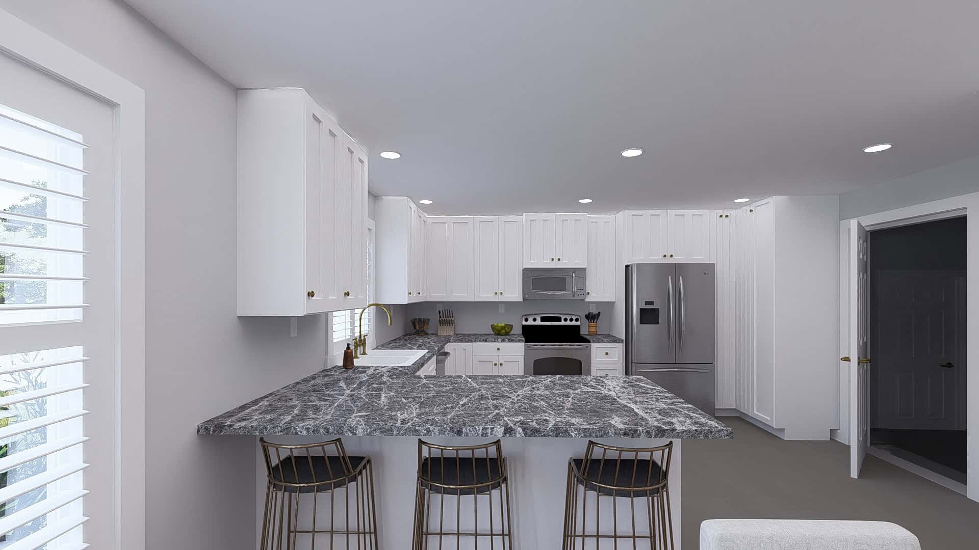 Kitchen: Breakfast Bar of this 3-Bedroom,1811 Sq Ft Plan -187-1259