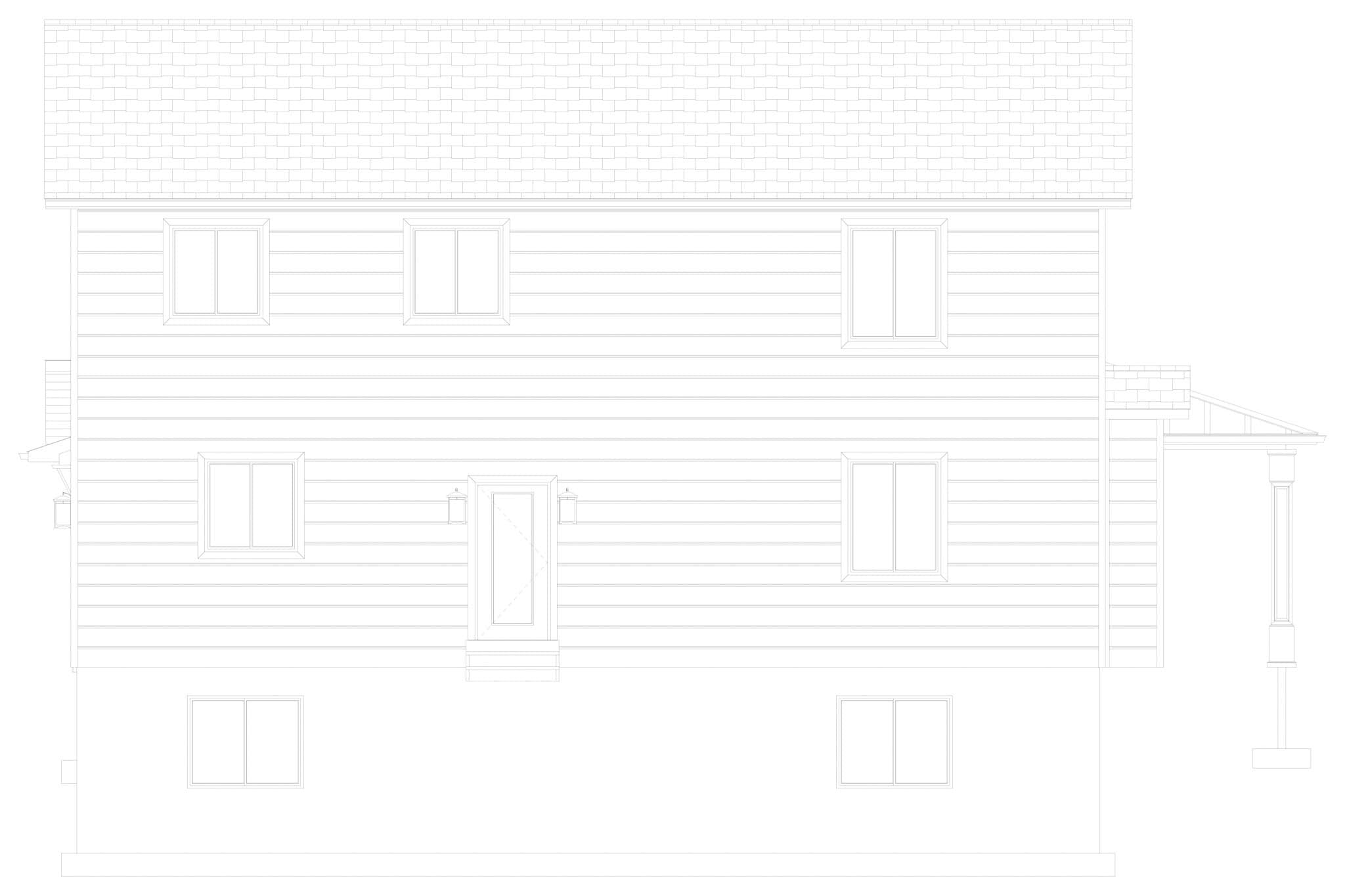Home Plan Rear Elevation of this 3-Bedroom,2587 Sq Ft Plan -187-1260