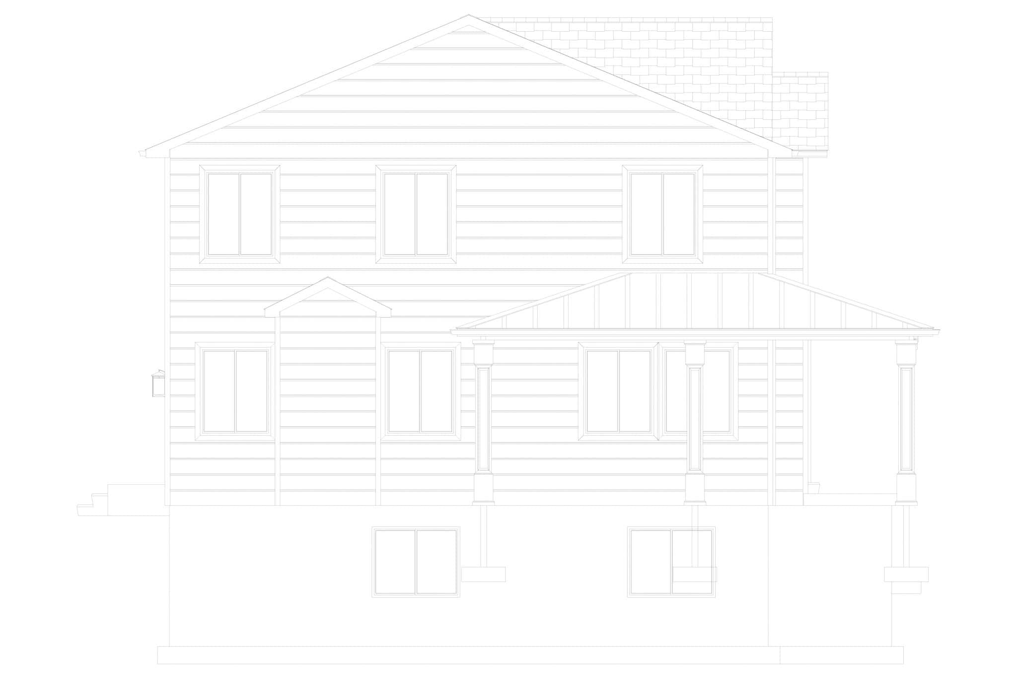 Home Plan Left Elevation of this 3-Bedroom,2587 Sq Ft Plan -187-1260