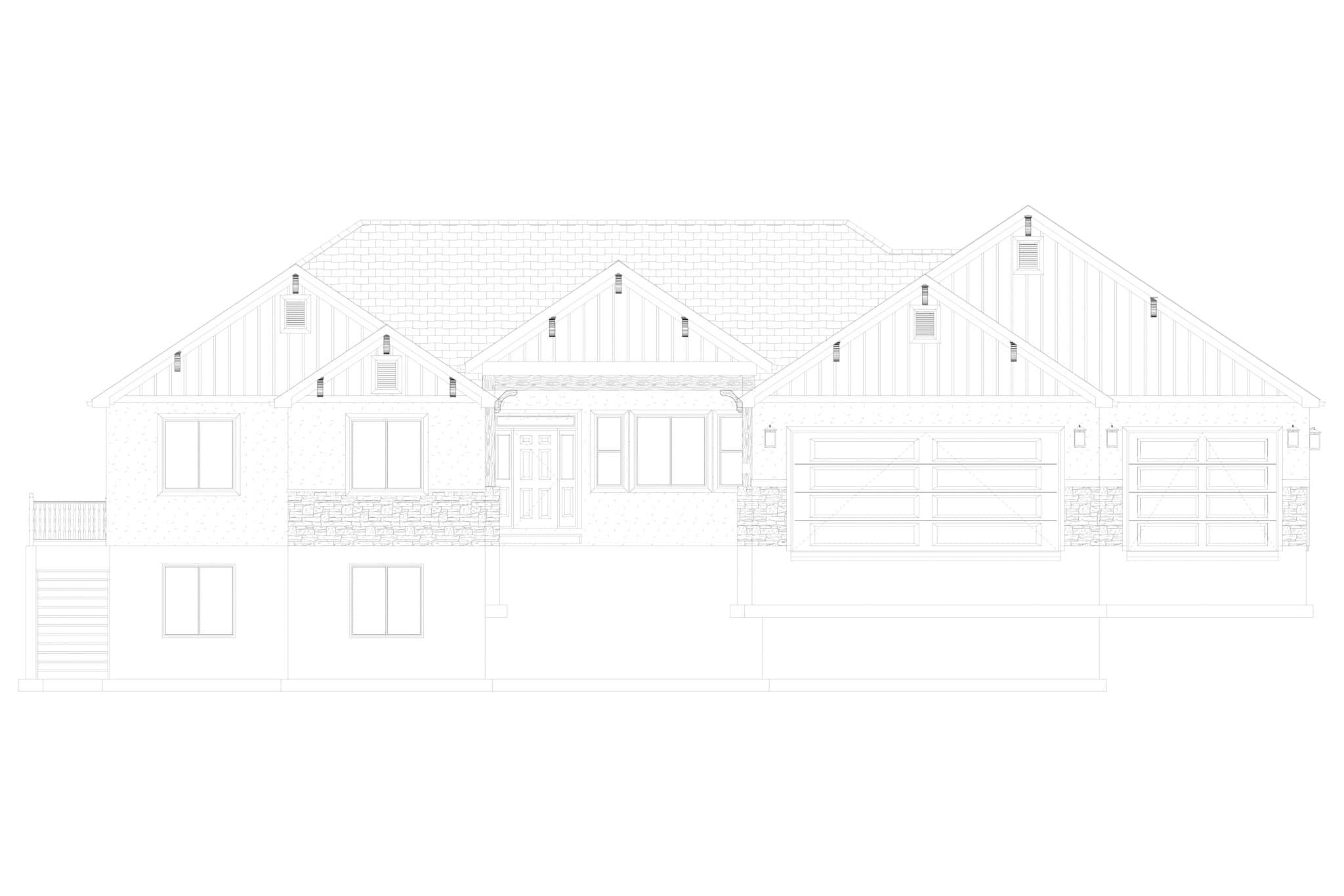 Home Plan Front Elevation of this 2-Bedroom,2254 Sq Ft Plan -187-1261