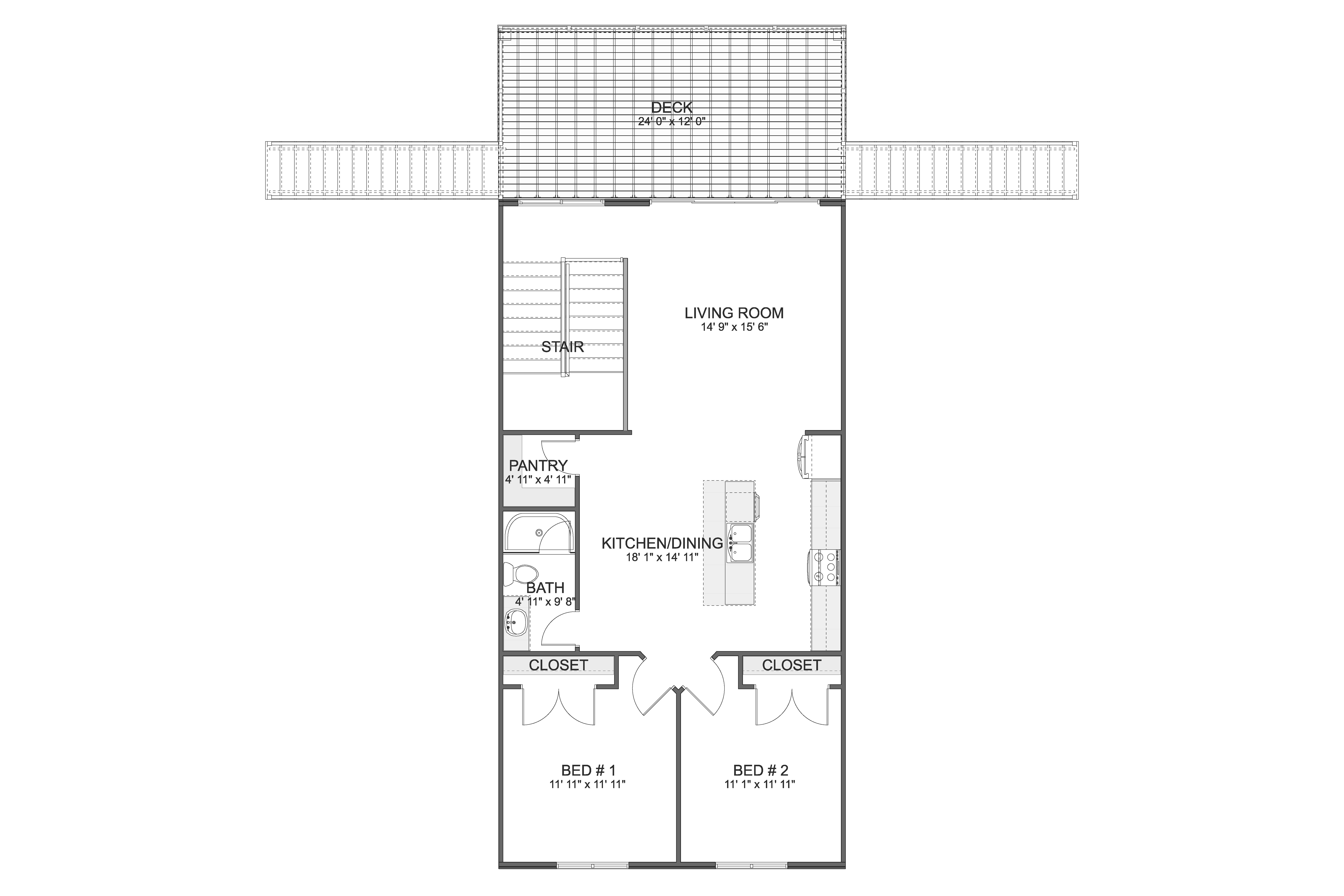 Upper Level of Barndominium Plan #187-1264