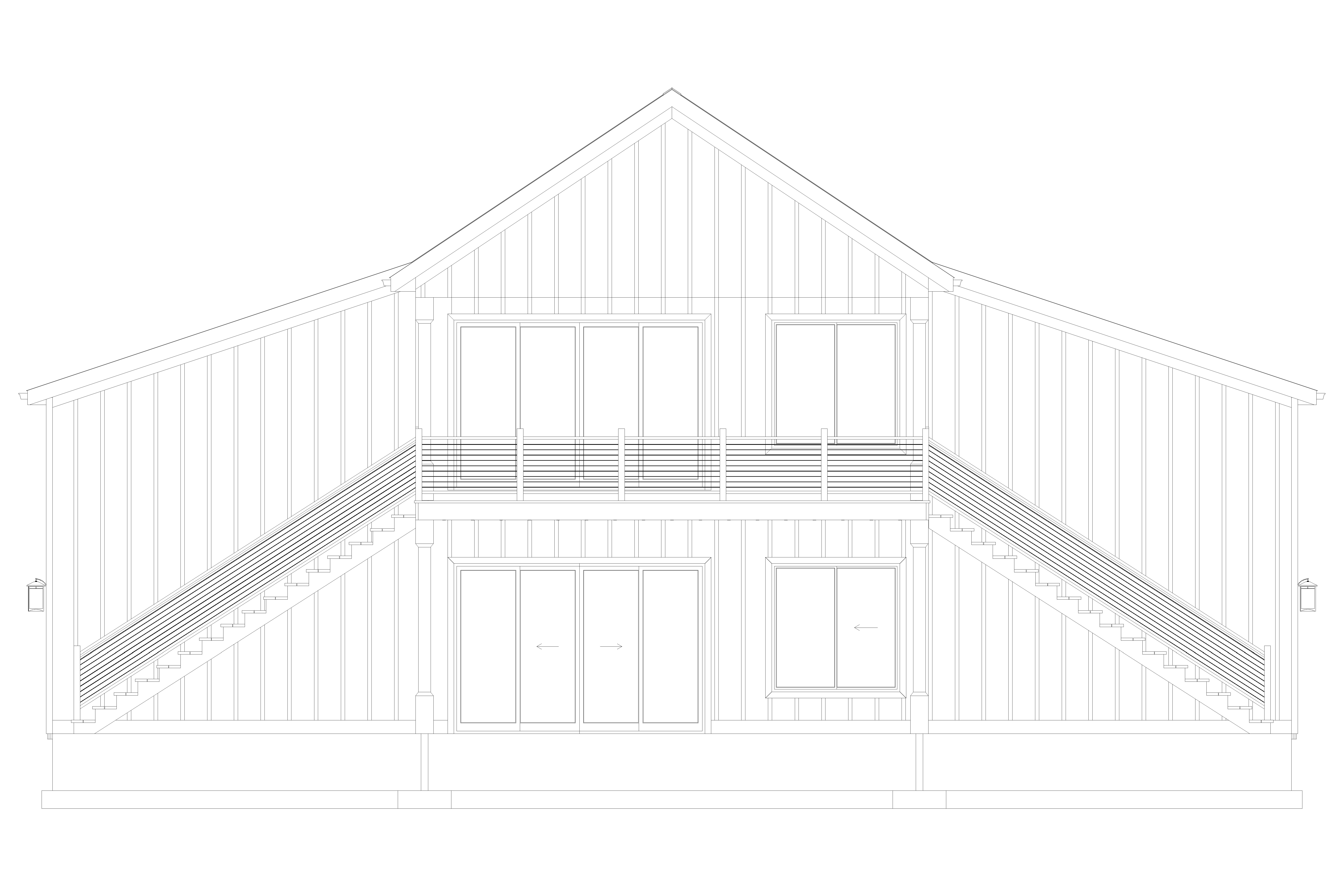 Home Plan Rear Elevation of this 2-Bedroom,1587 Sq Ft Plan -187-1264