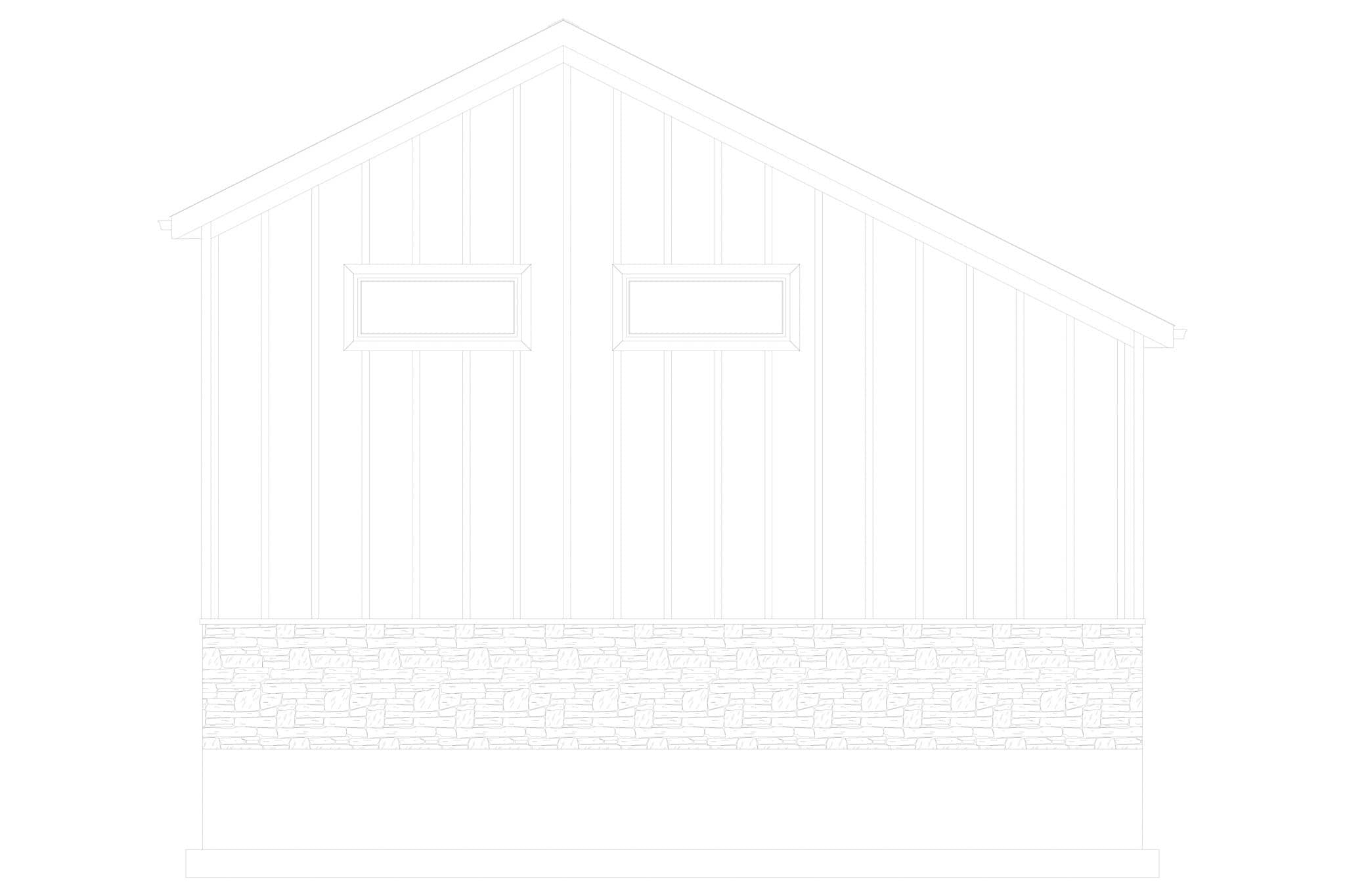 Home Plan Rear Elevation of this 0-Bedroom,1309 Sq Ft Plan -187-1265