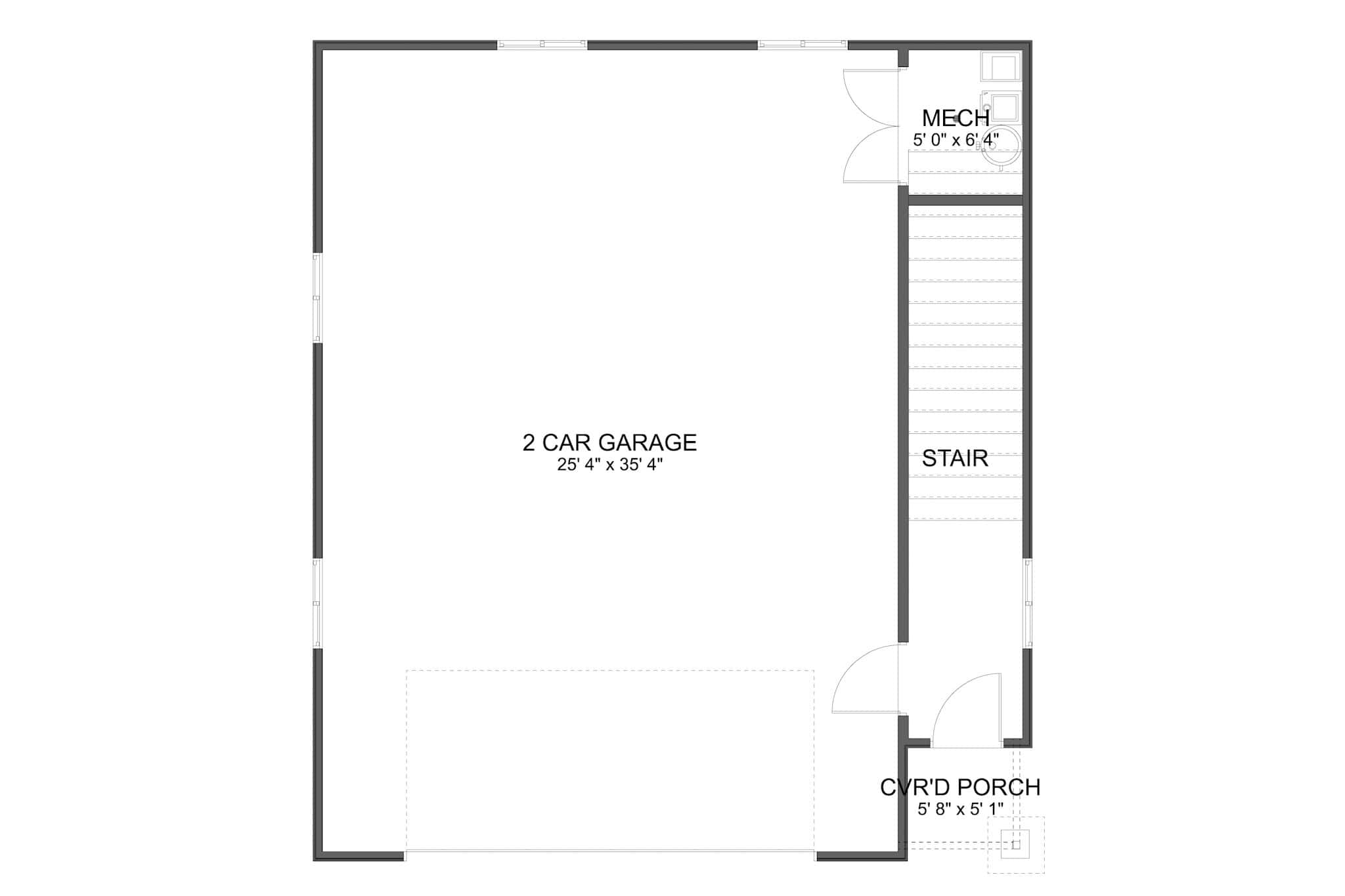 Main Level of Garage w/Apartments Plan #187-1267