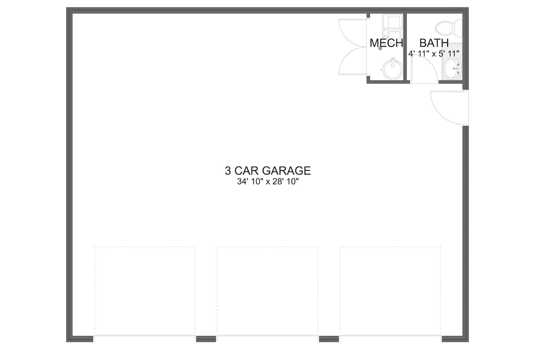 Main Level of Garage w/Apartments Plan #187-1269