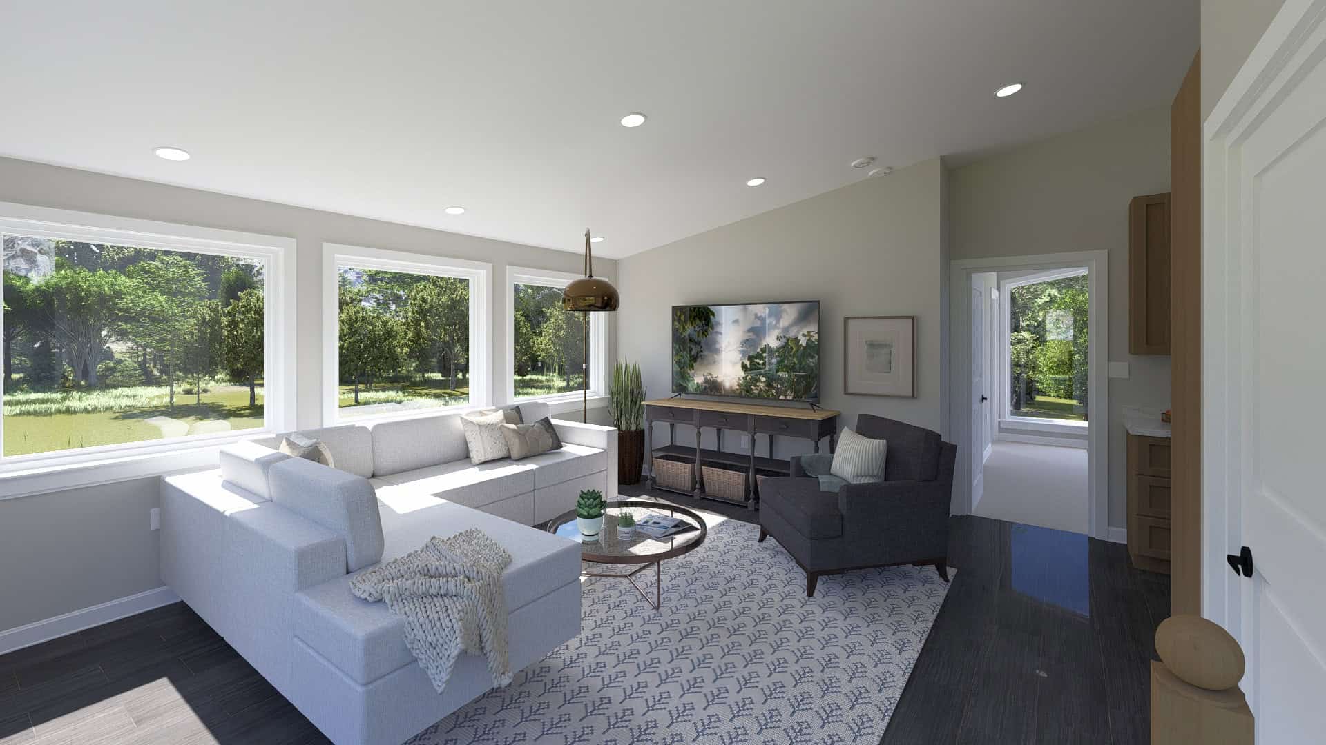 Living Room of this 1-Bedroom,998 Sq Ft Plan -187-1271