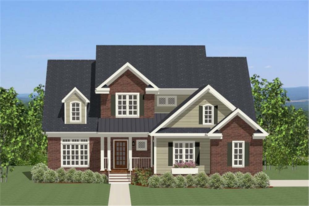 The Plan Collection: Front Elevation of Traditional House # 189-1019