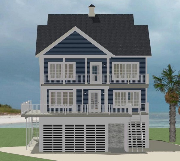 Home Plan Rear Elevation of this 4-Bedroom,2515 Sq Ft Plan -189-1067