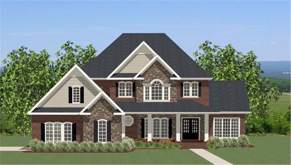 Front elevation of Traditional home (ThePlanCollection: House Plan #189-1069)