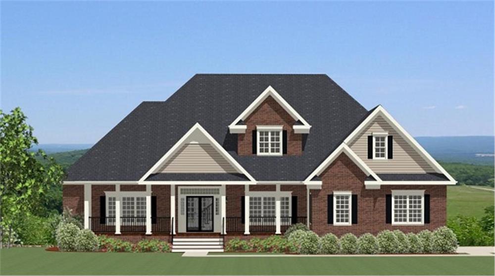 Front elevation of Traditional home (ThePlanCollection: House Plan #189-1070)