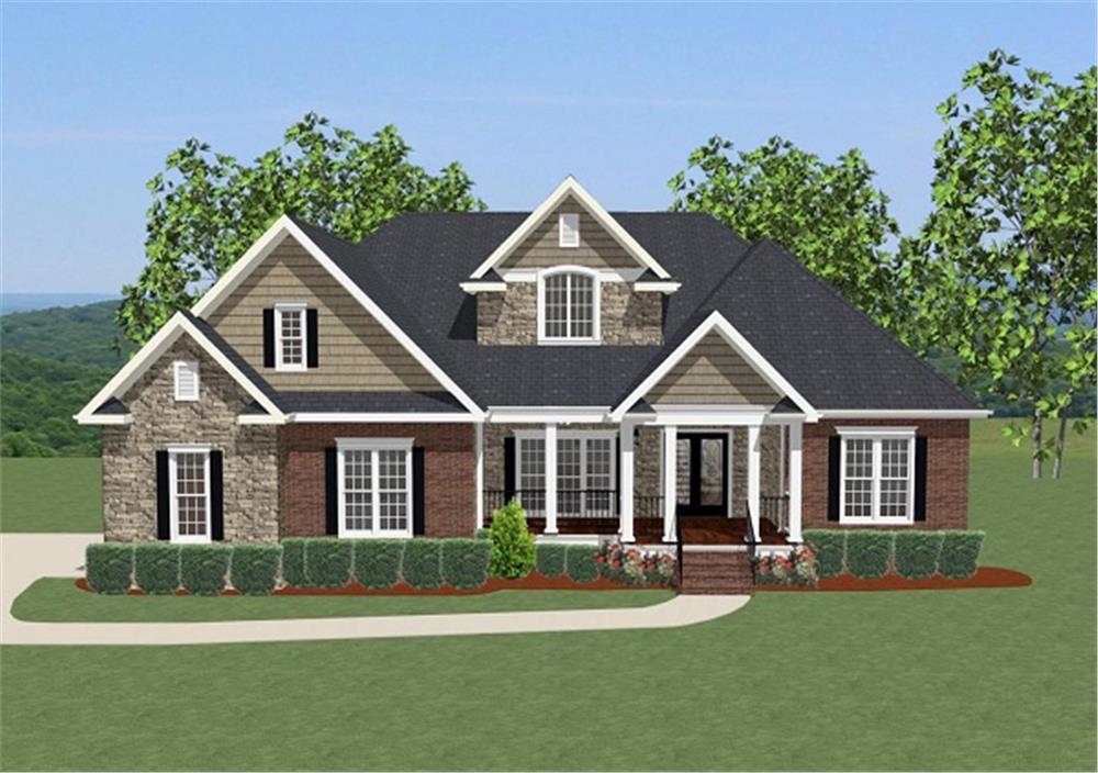Front elevation of Traditional home (ThePlanCollection: House Plan #189-1074)