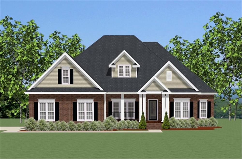 Front elevation of Ranch home (ThePlanCollection: House Plan #189-1079)