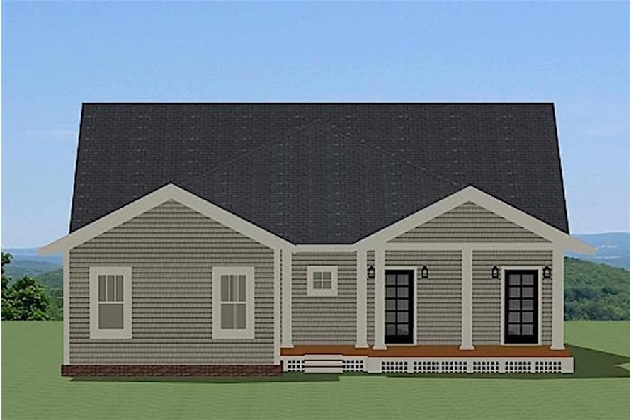 Home Plan Rear Elevation of this 3-Bedroom,2163 Sq Ft Plan -189-1080