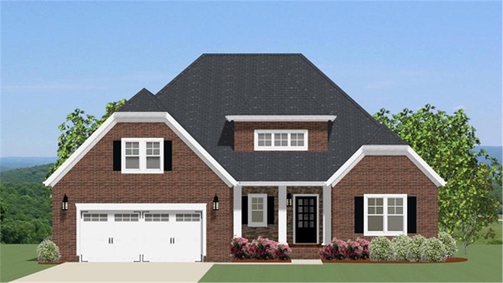 Front elevation of Ranch home (ThePlanCollection: House Plan #189-1091)