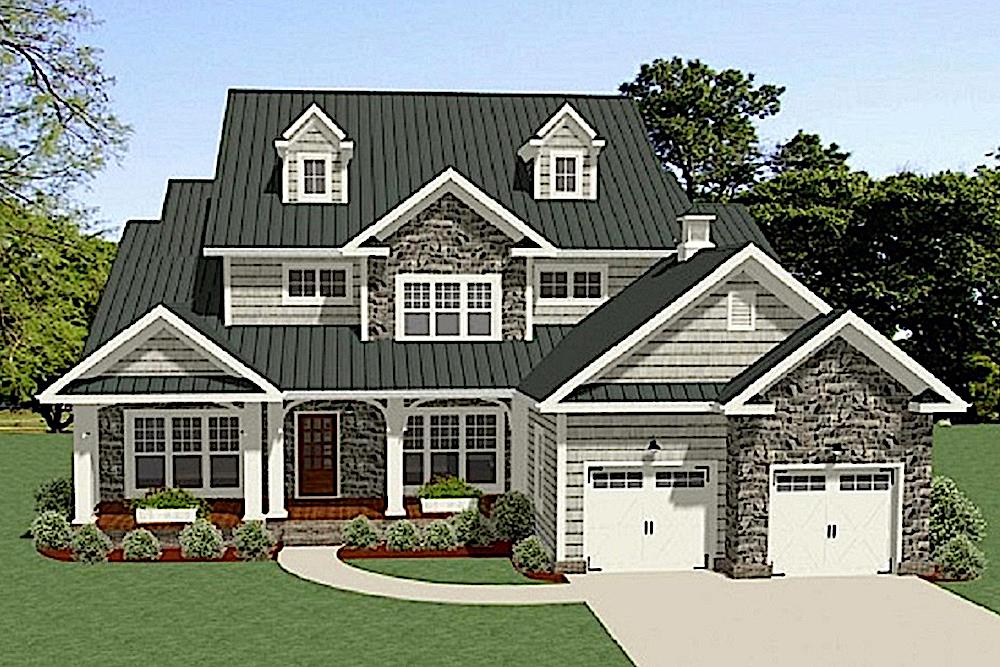 Country style home (ThePlanCollection: Plan #189-1097)