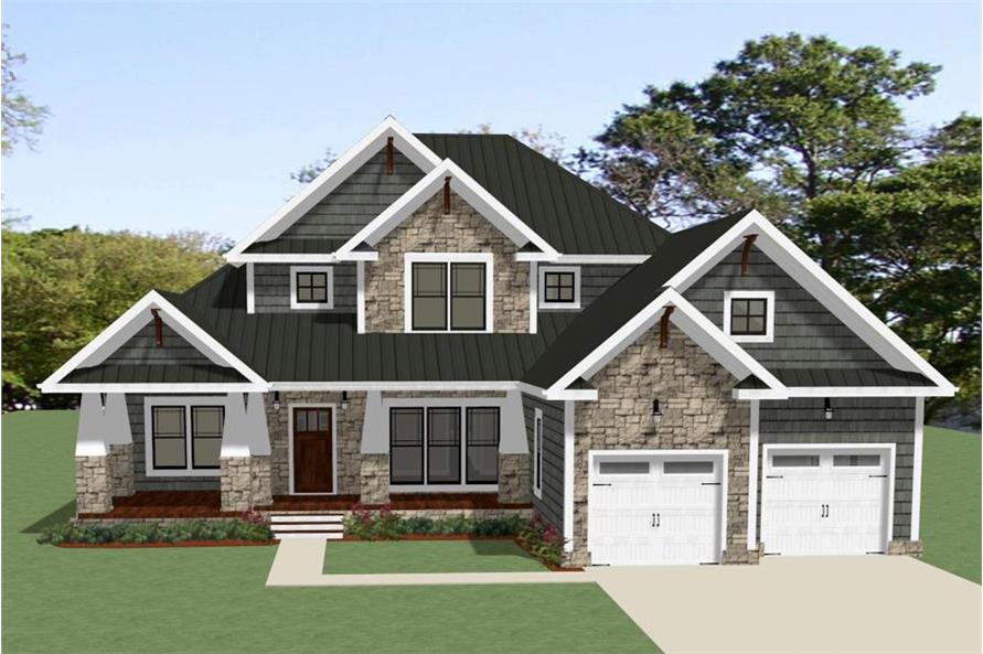 Craftsman Home Plan 3 Bedrms 2 5 Baths 2998 Sq Ft 