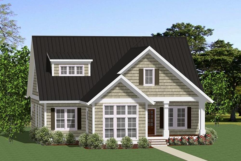 Front elevation of Cottage home (ThePlanCollection: House Plan #189-1109)