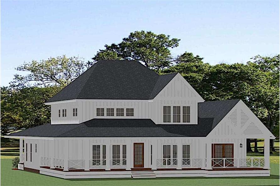 Rear View of this 4-Bedroom, 3208 Sq Ft Plan - 189-1122
