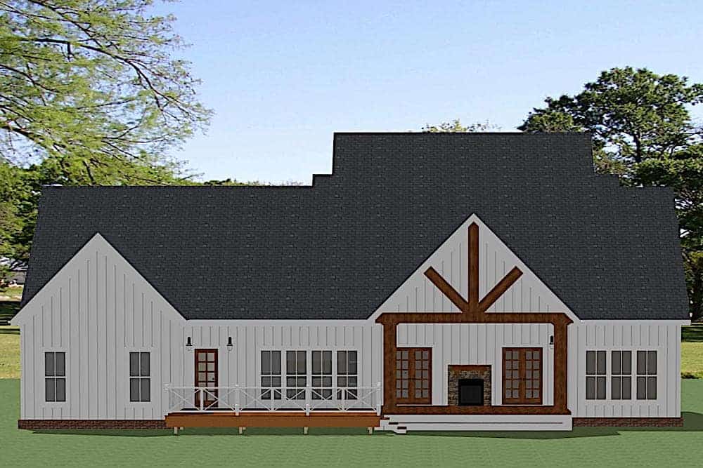 Rear View of this 4-Bedroom, 3403 Sq Ft Plan - 189-1128