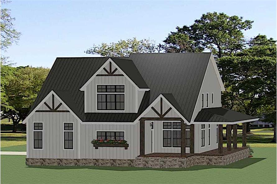 Home Plan Rear Elevation of this 4-Bedroom,3146 Sq Ft Plan -189-1130