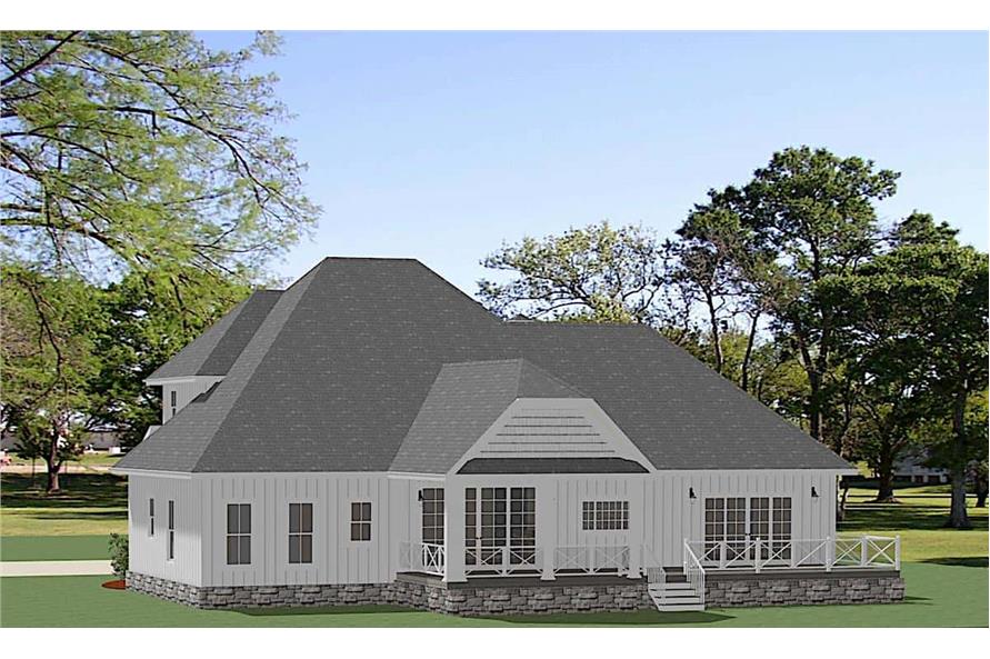 Rear View of this 3-Bedroom, 3239 Sq Ft Plan - 189-1136