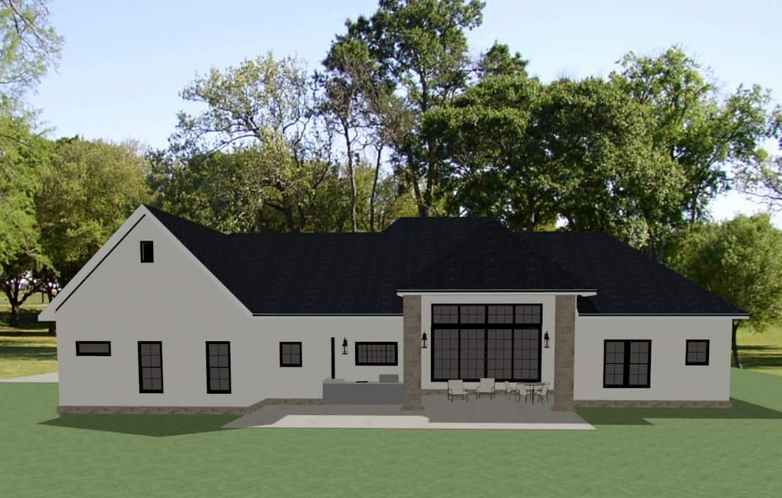 Rear View of this 4-Bedroom,3329 Sq Ft Plan -189-1145