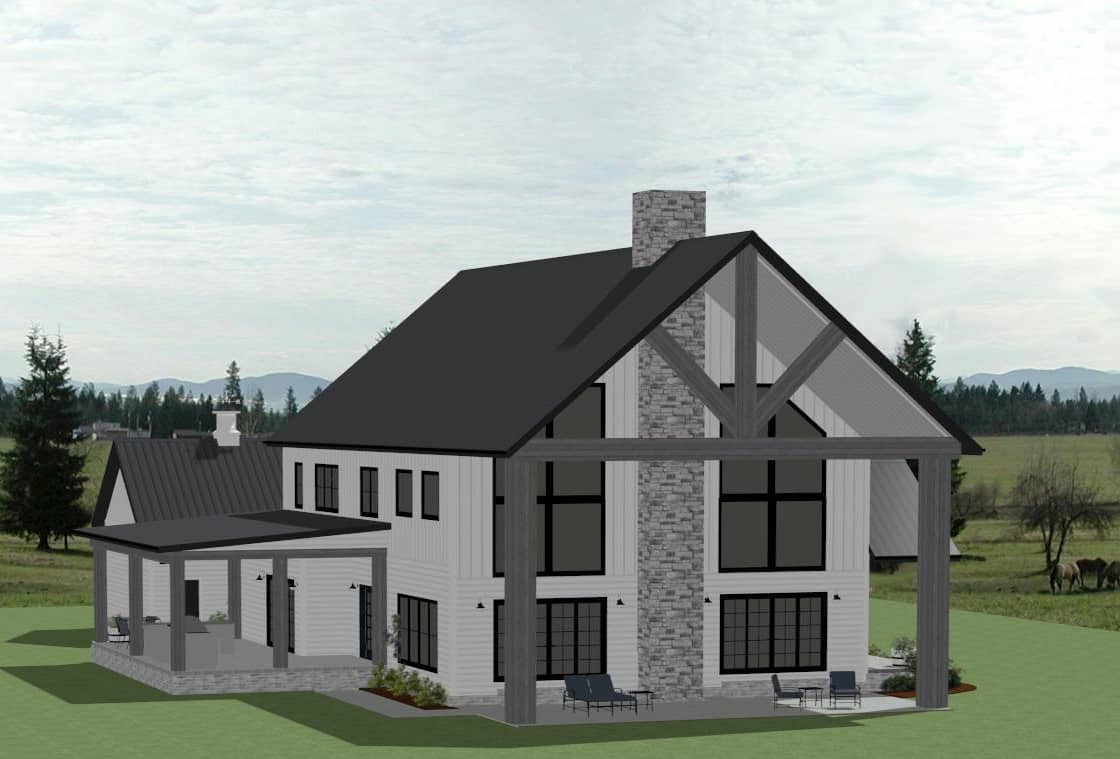 Rear View of this 4-Bedroom,3399 Sq Ft Plan -189-1152