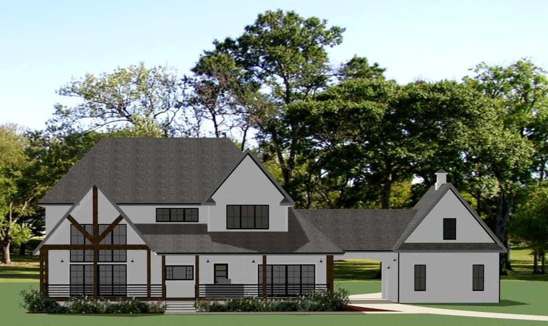 Rear View of this 5-Bedroom,4683 Sq Ft Plan -189-1154