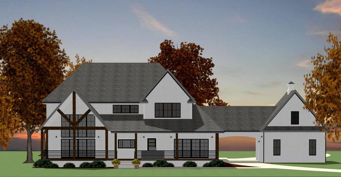 Rear View of this 5-Bedroom,4683 Sq Ft Plan -189-1154
