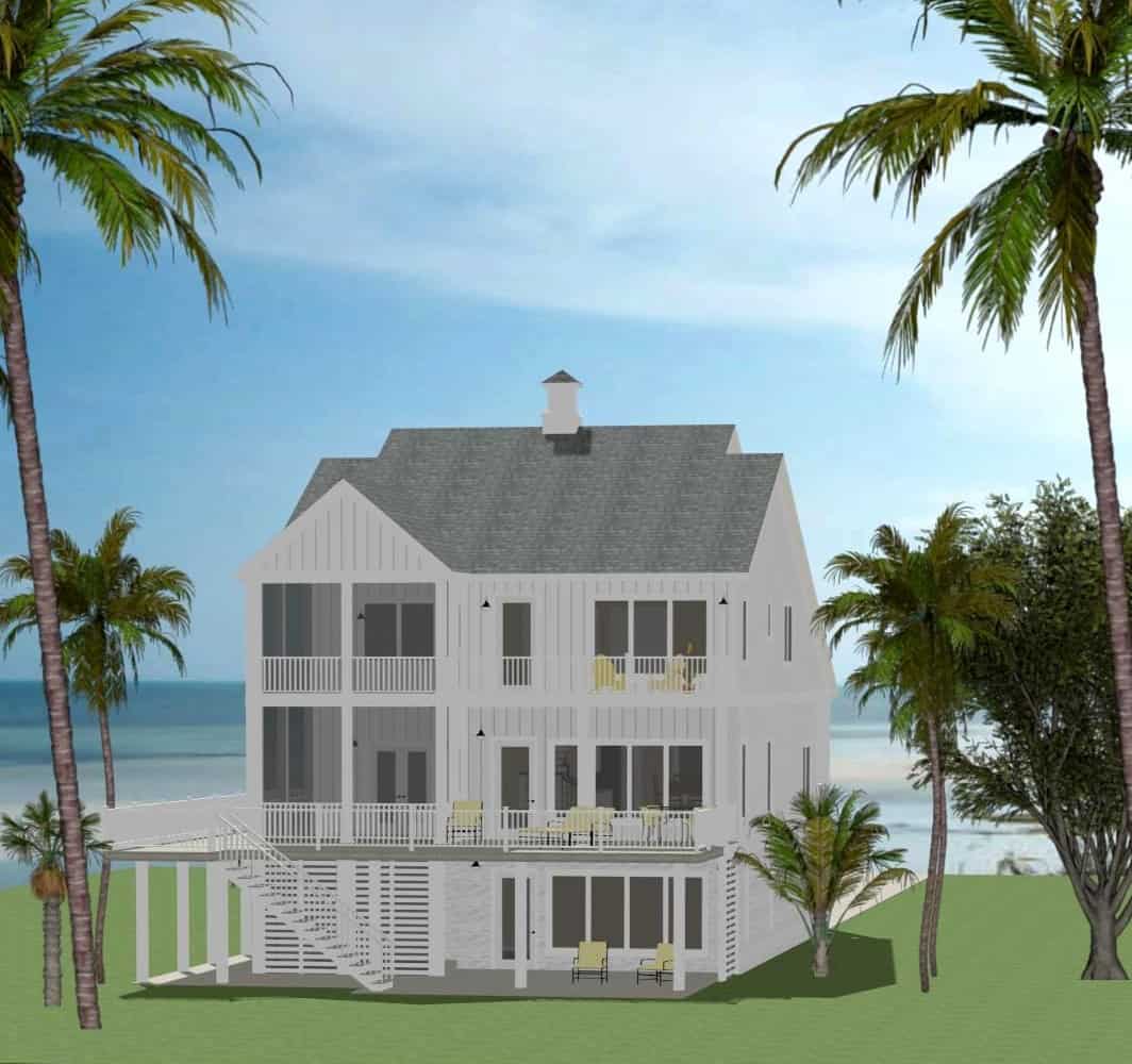 Rear View of this 5-Bedroom,2932 Sq Ft Plan -189-1164