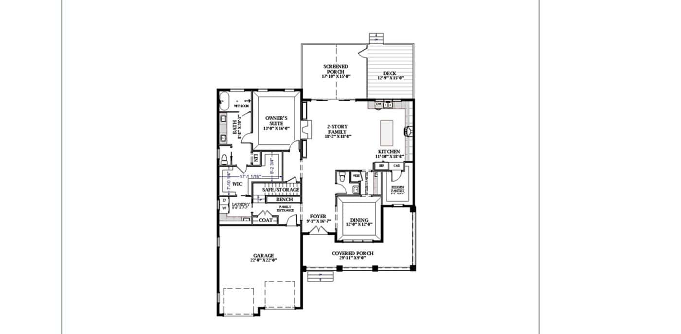 Main Level of Modern Farmhouse Plan #189-1167
