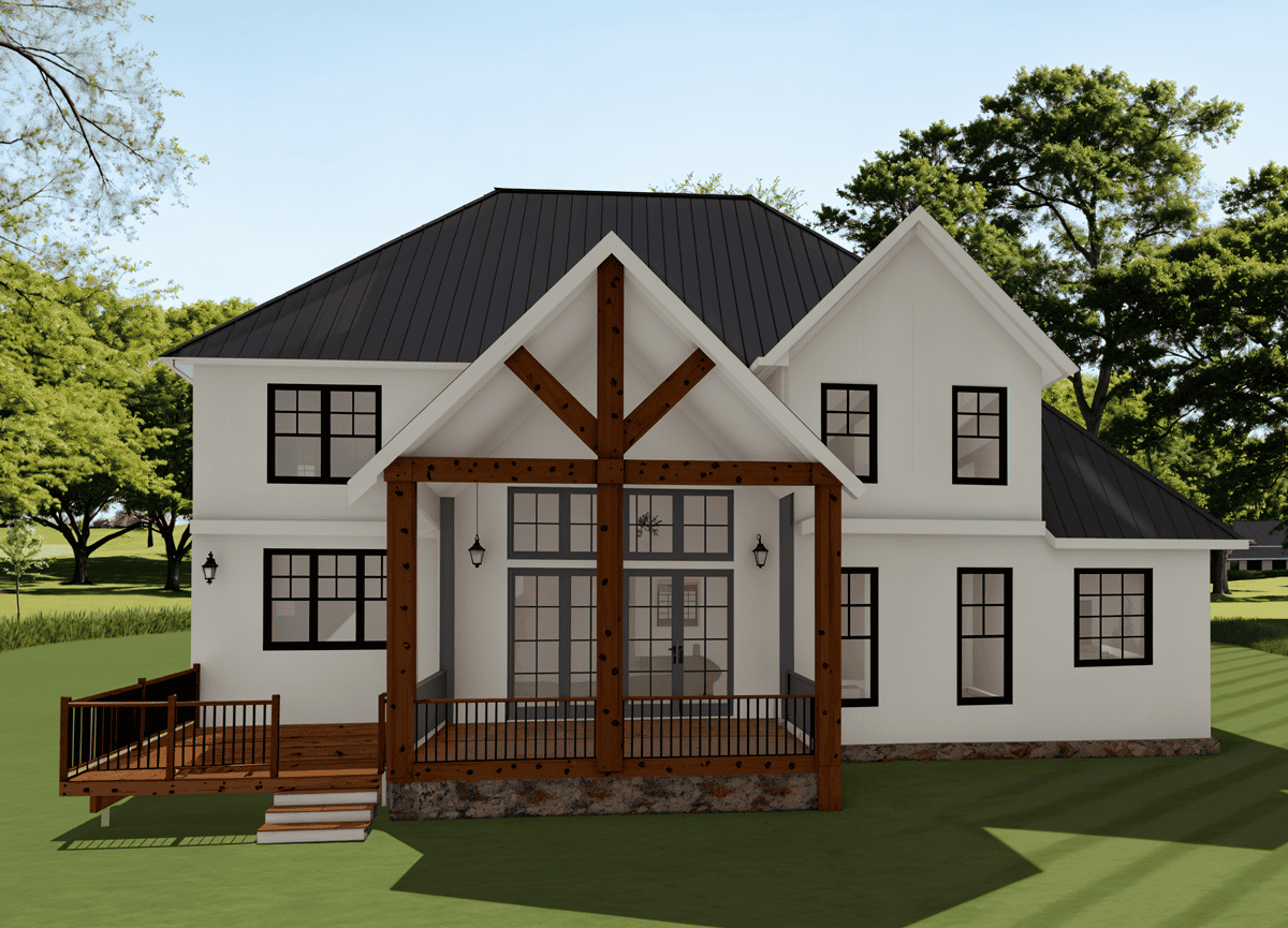 Rear View of this 4-Bedroom,3065 Sq Ft Plan -189-1167