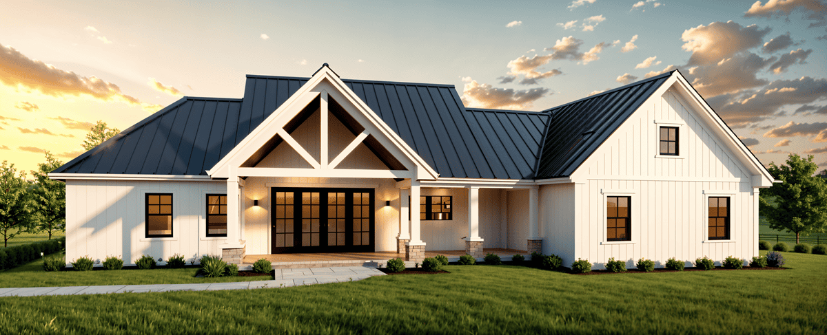 Rear View of this 3-Bedroom,2663 Sq Ft Plan -189-1168