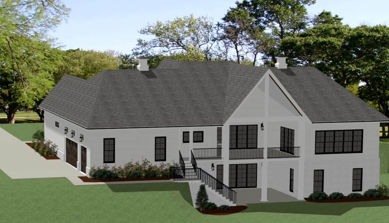 Rear View of this 3-Bedroom,3205 Sq Ft Plan -189-1170