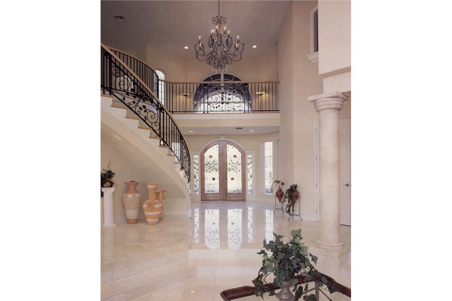 190-1012: Home Interior Photograph-Entry Hall: Staircase