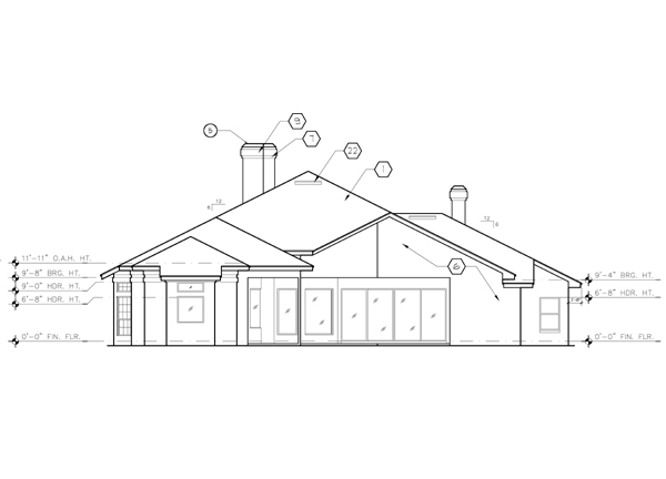 Home Plan Rear Elevation of this 3-Bedroom,2656 Sq Ft Plan -190-1015