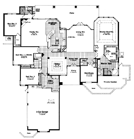 Floor Plan First Story of Contemporary Plan #190-1017