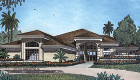 Front elevation of Contemporary home (ThePlanCollection: House Plan #190-1017)