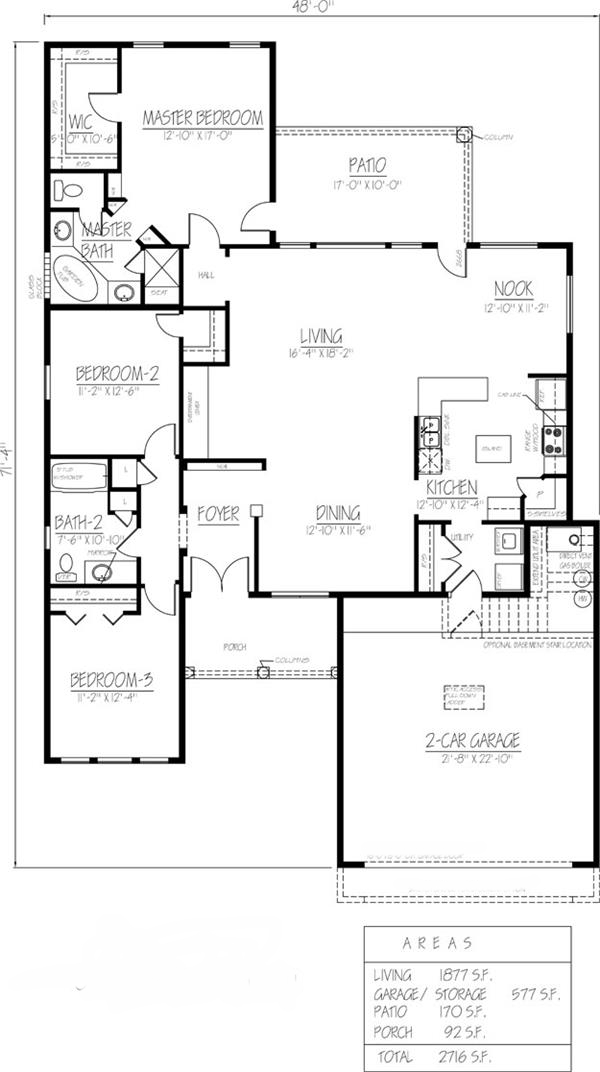 Floor Plan Fifth Story of Ranch Plan #191-1003