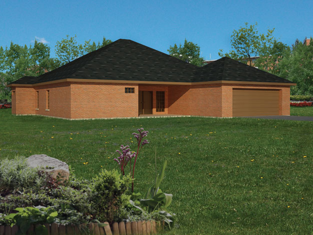 Home Plan Rear Elevation of this 3-Bedroom,2033 Sq Ft Plan -191-1011
