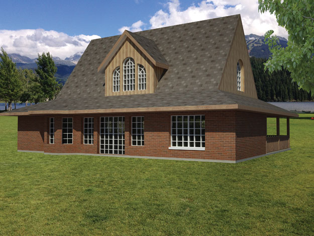 Home Plan Rear Elevation of this 3-Bedroom,1846 Sq Ft Plan -191-1014