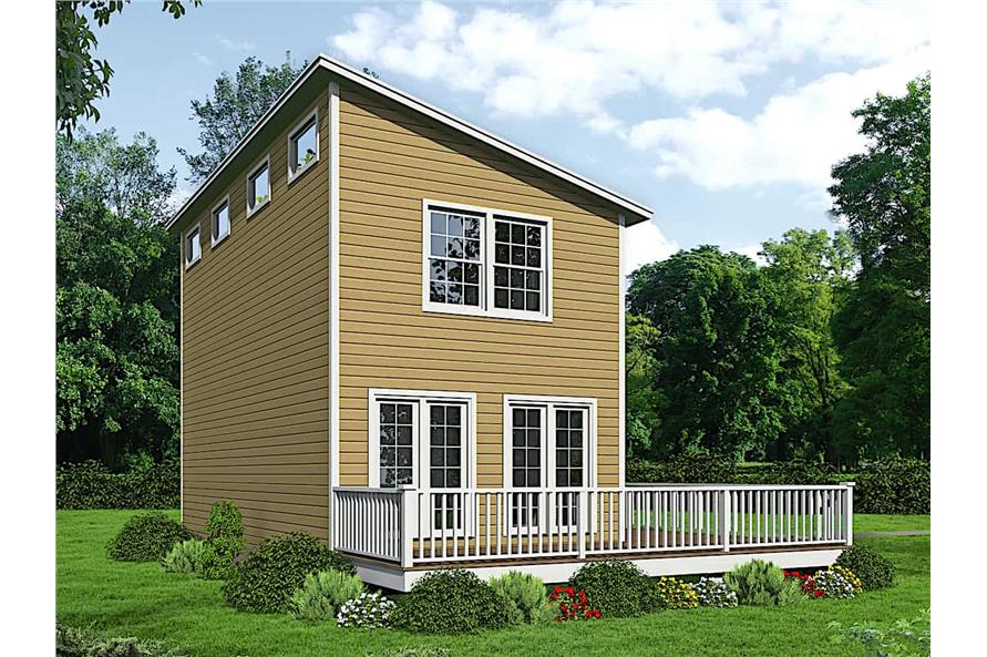 Rear View of this 2-Bedroom, 1024 Sq Ft Plan - 191-1029