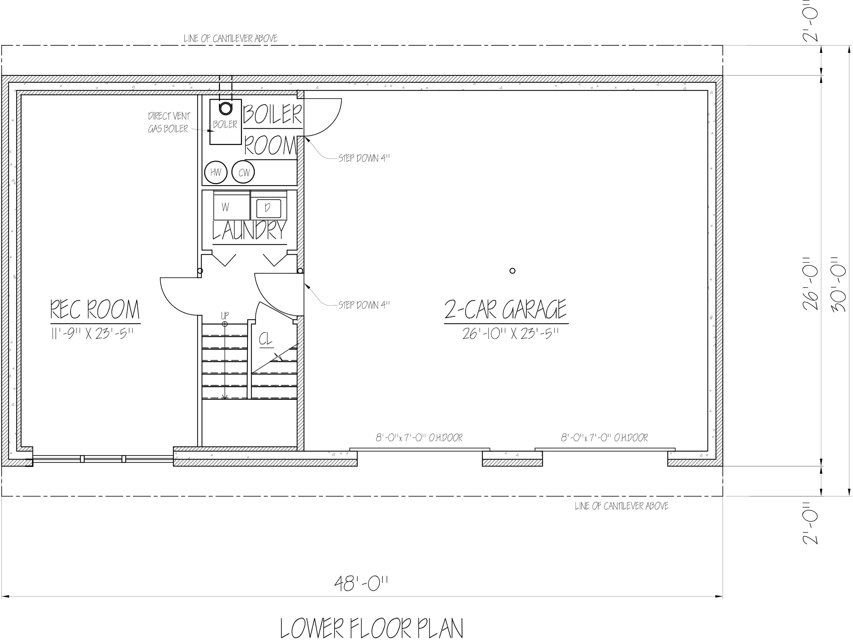 Floor Plan Basement of Contemporary Plan #191-1034