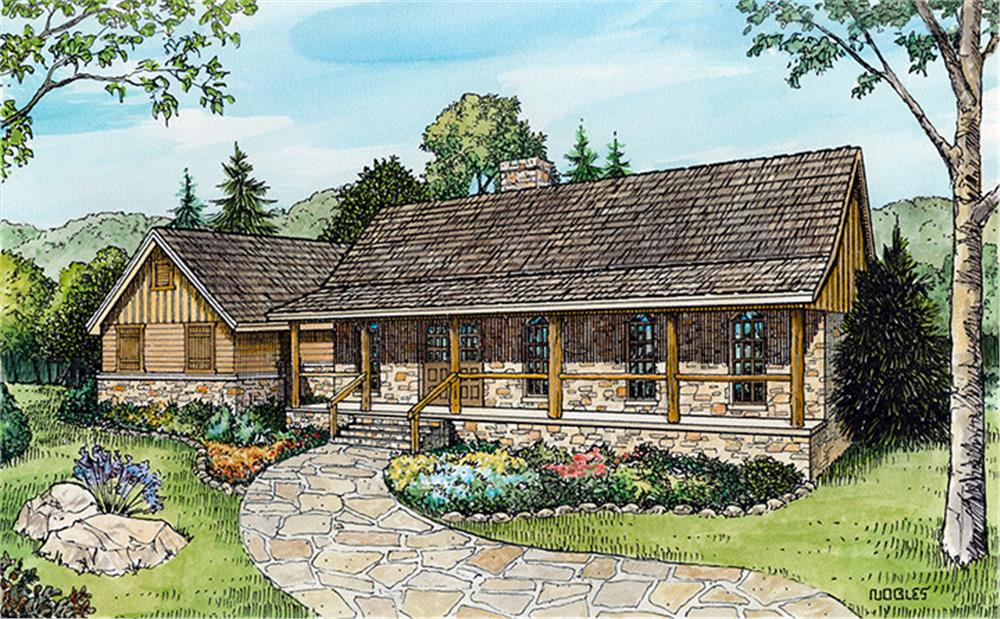 Front elevation of Country home (ThePlanCollection: House Plan #192-1010)