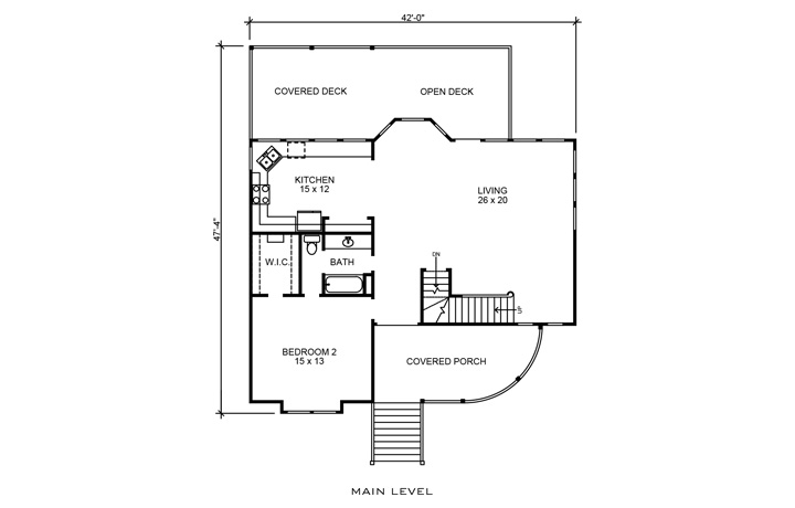 Floor Plan First Story of Country Plan #192-1024