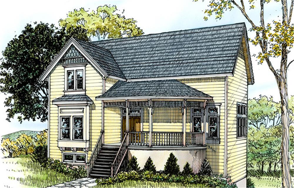 Front elevation of Country home (ThePlanCollection: House Plan #192-1024)